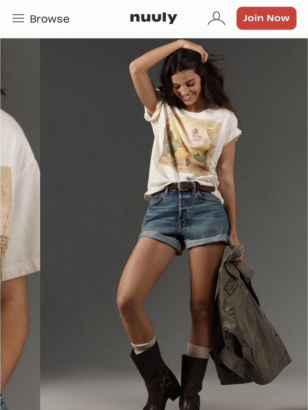 Letluv Elton John Vintage Graphic Cream Tee - Women Tops - Picture 4 of 10